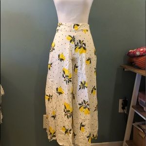 Lemon Wide Leg Pants High Waist Forever 21